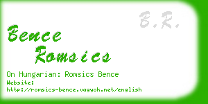 bence romsics business card